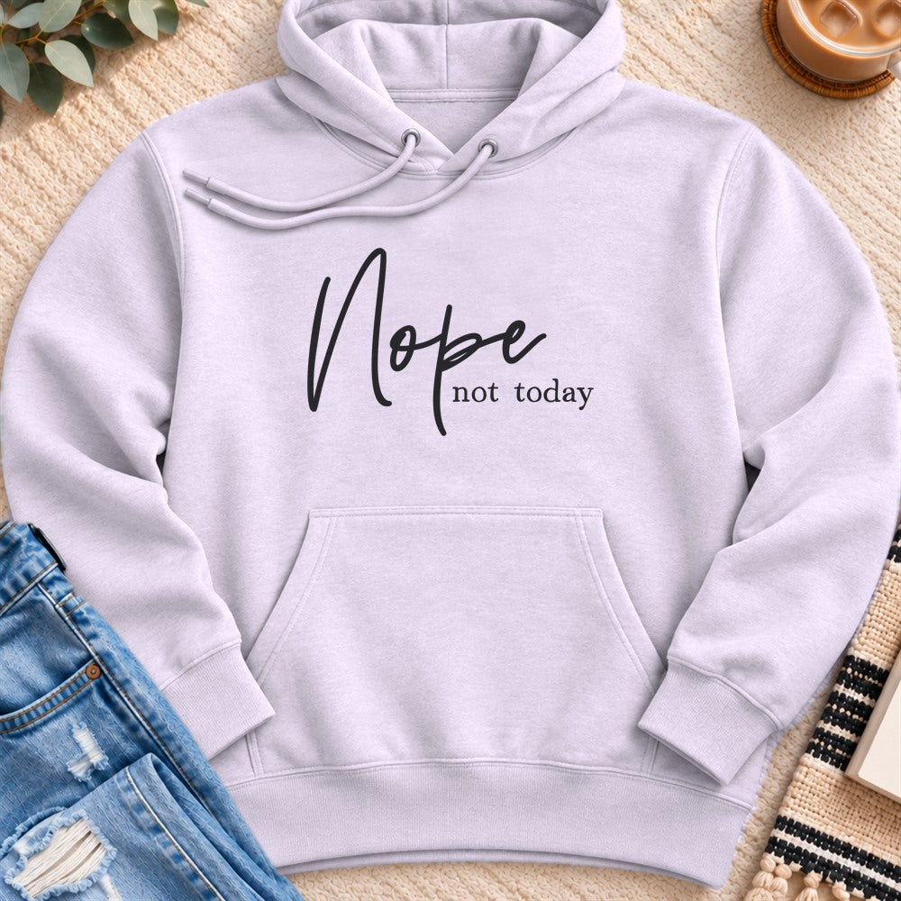 Nope Not Today Premium Hoodie in Lilac - Quiet Chaos Co unisex mental health hoodie