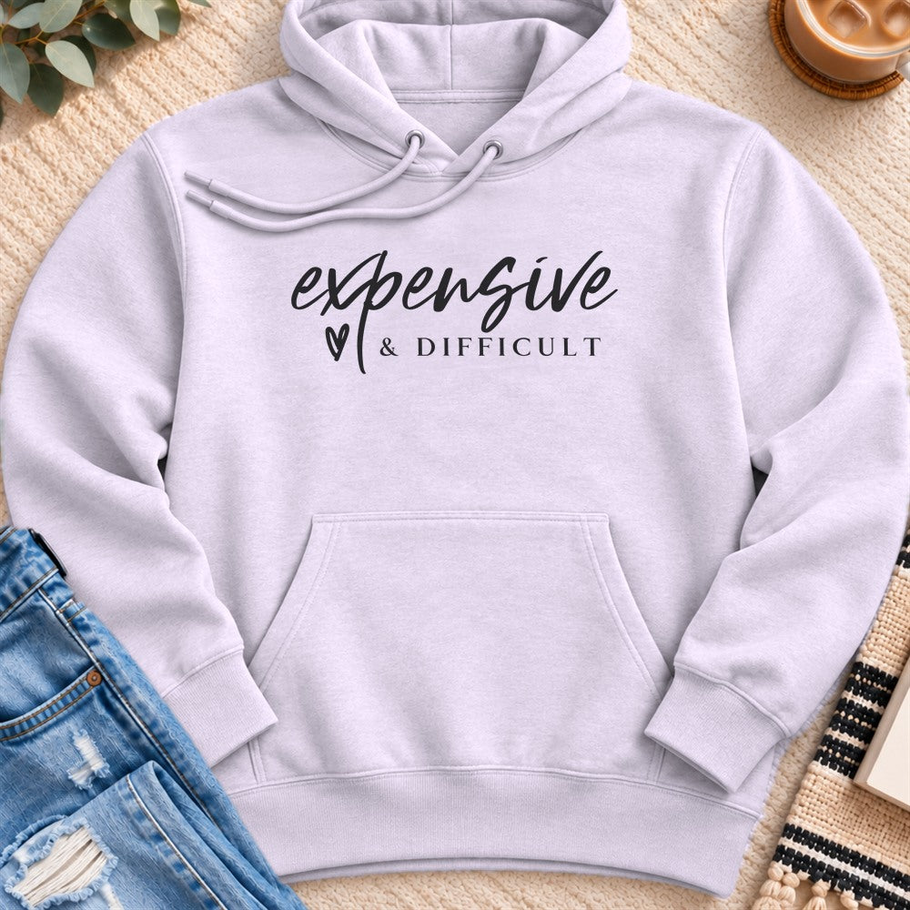 Expensive and Difficult Premium Hoodie in Lilac - Quiet Chaos Co unisex mental health hoodie
