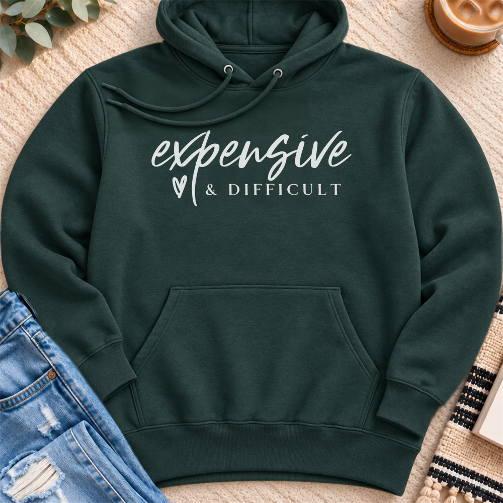 Expensive and Difficult Premium Hoodie in Sports Green - Quiet Chaos Co unisex mental health hoodie