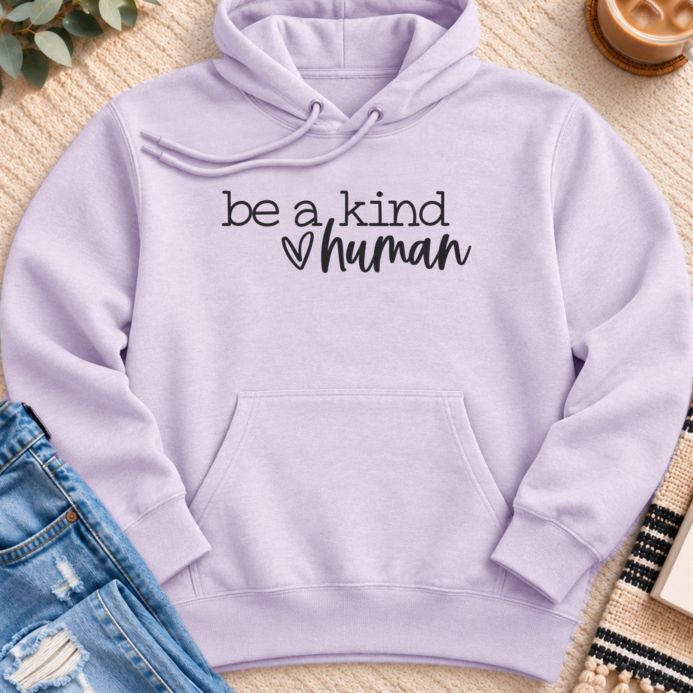 Be a Kind Human Premium Hoodie in Lilac - Quiet Chaos Co unisex mental health hoodie