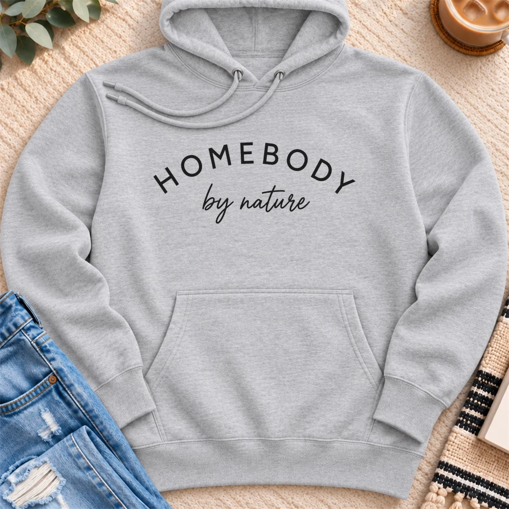 Homebody by Nature Premium Hoodie in Heather Grey - Quiet Chaos Co unisex mental health hoodie
