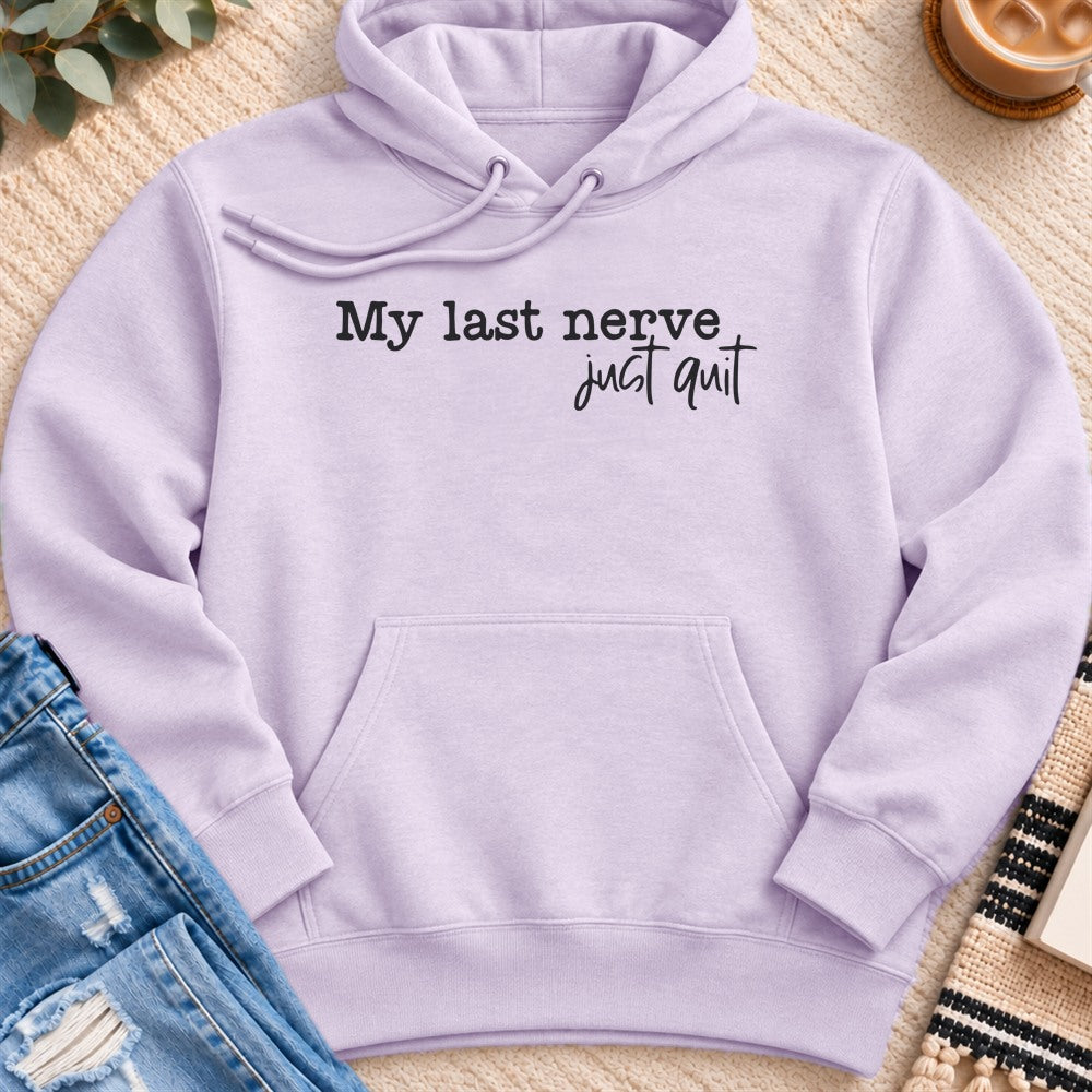 My Last Nerve Just Quit Premium Hoodie in Lilac - Quiet Chaos Co unisex mental health hoodie