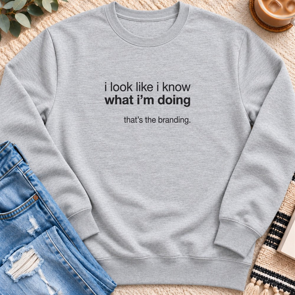 That's the Branding Sweatshirt in Heather Grey - Quiet Chaos Co unisex mental health sweatshirt
