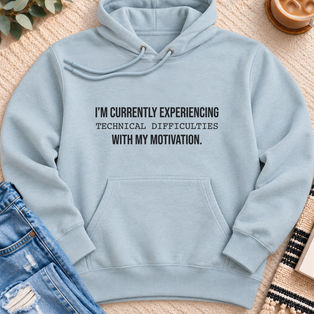 Experiencing Technical Difficulties Premium Hoodie in Blue Mist - Quiet Chaos Co unisex mental health hoodie