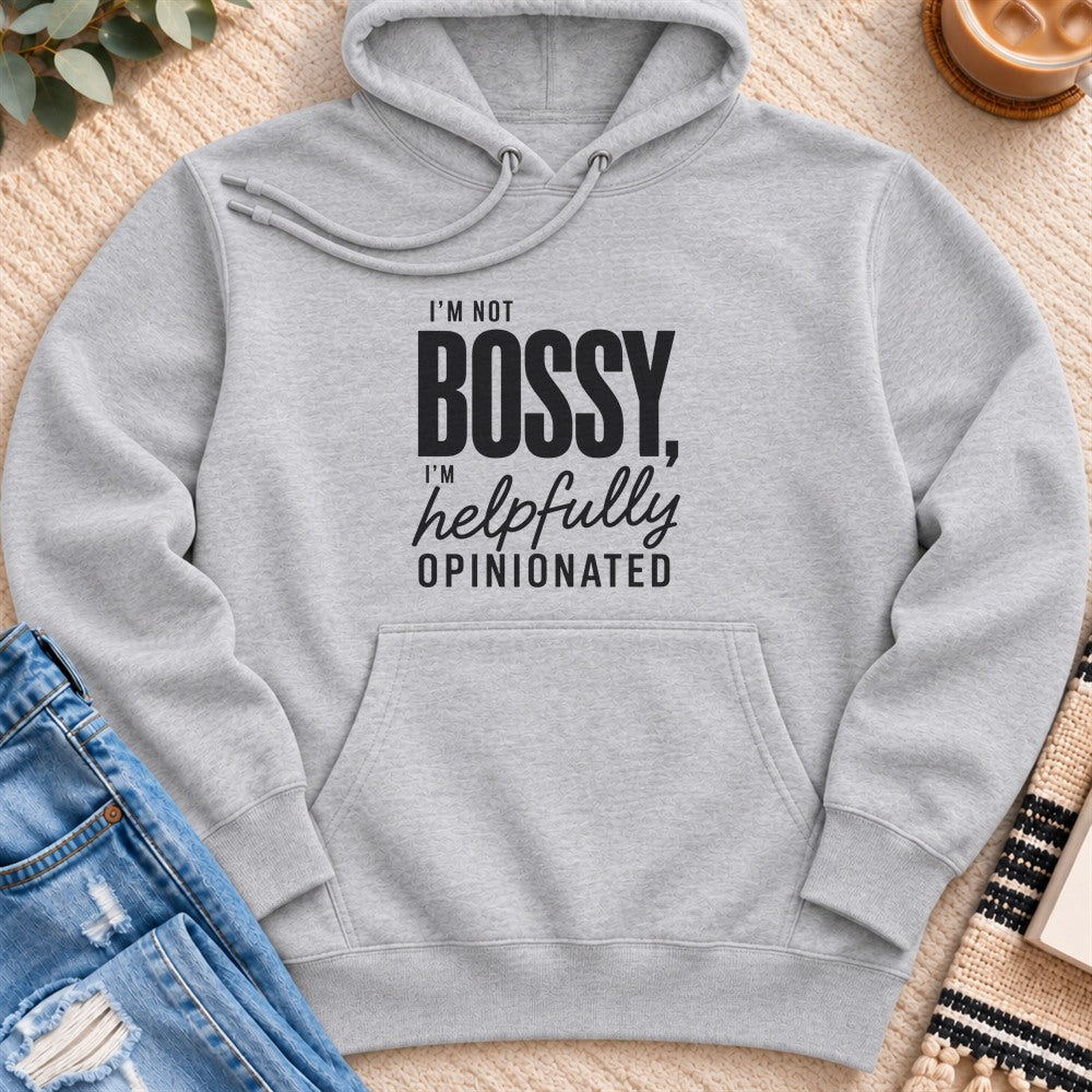 I'm not Bossy Premium Hoodie in Heather Grey - Quiet Chaos Co unisex mental health hoodie