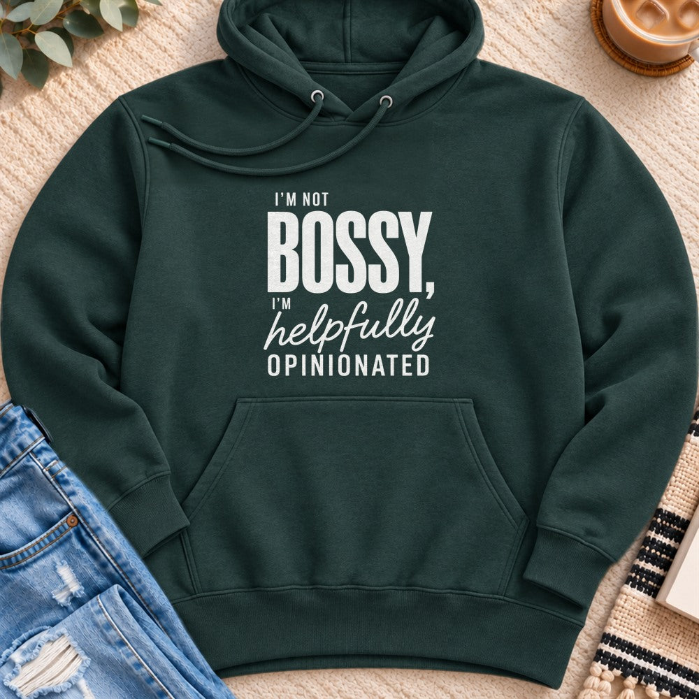 I'm not Bossy Premium Hoodie in Sports Green - Quiet Chaos Co unisex mental health hoodie