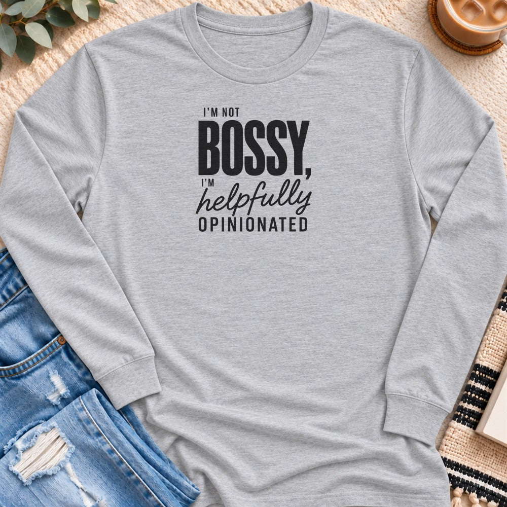 I'm not Bossy Long Sleeve in Sport Grey - Quiet Chaos Co unisex mental health long sleeve tee
