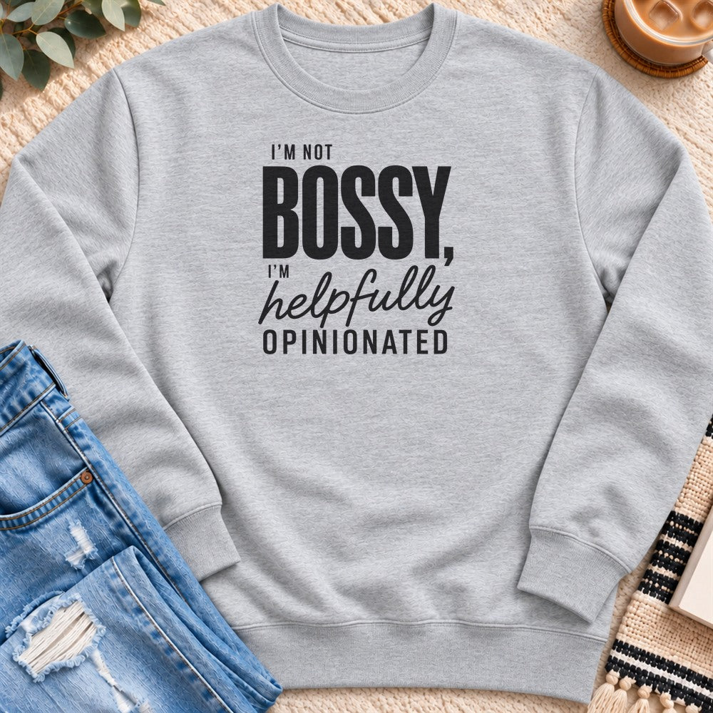I'm not Bossy Sweatshirt in Heather Grey - Quiet Chaos Co unisex mental health sweatshirt