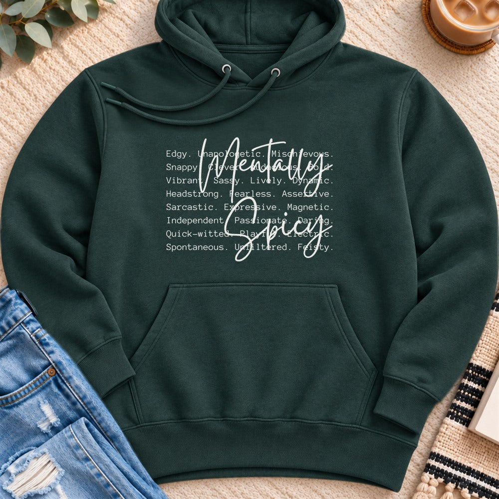 Mentally Spicy Premium Hoodie in Sports Green - Quiet Chaos Co unisex mental health hoodie