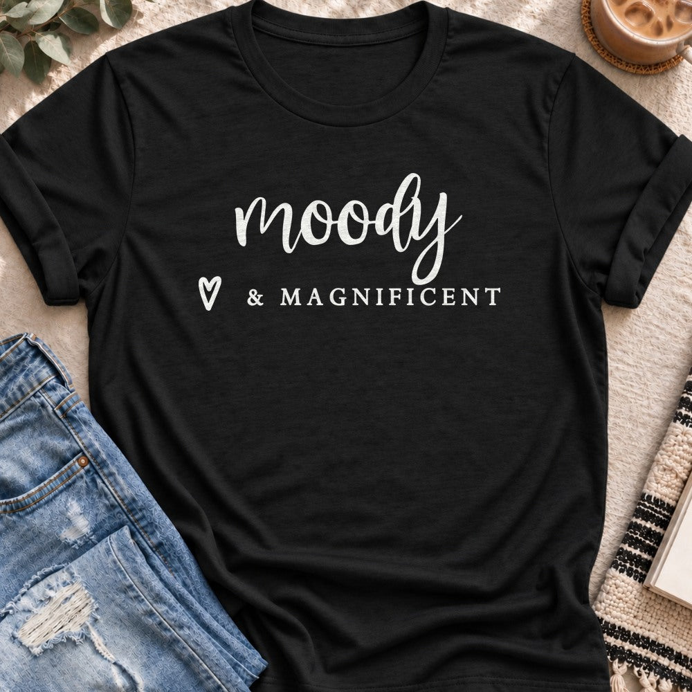 Moody & Magnificent T-Shirt in Black - Quiet Chaos Co unisex mental health tee