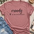 Moody & Magnificent T-Shirt in Heather Mauve - Quiet Chaos Co unisex mental health tee