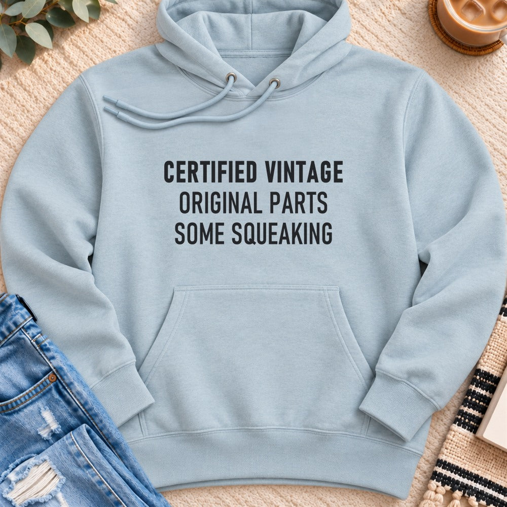 Certified Vintage, Some Squeaking Premium Hoodie in Blue Mist - Quiet Chaos Co unisex mental health hoodie