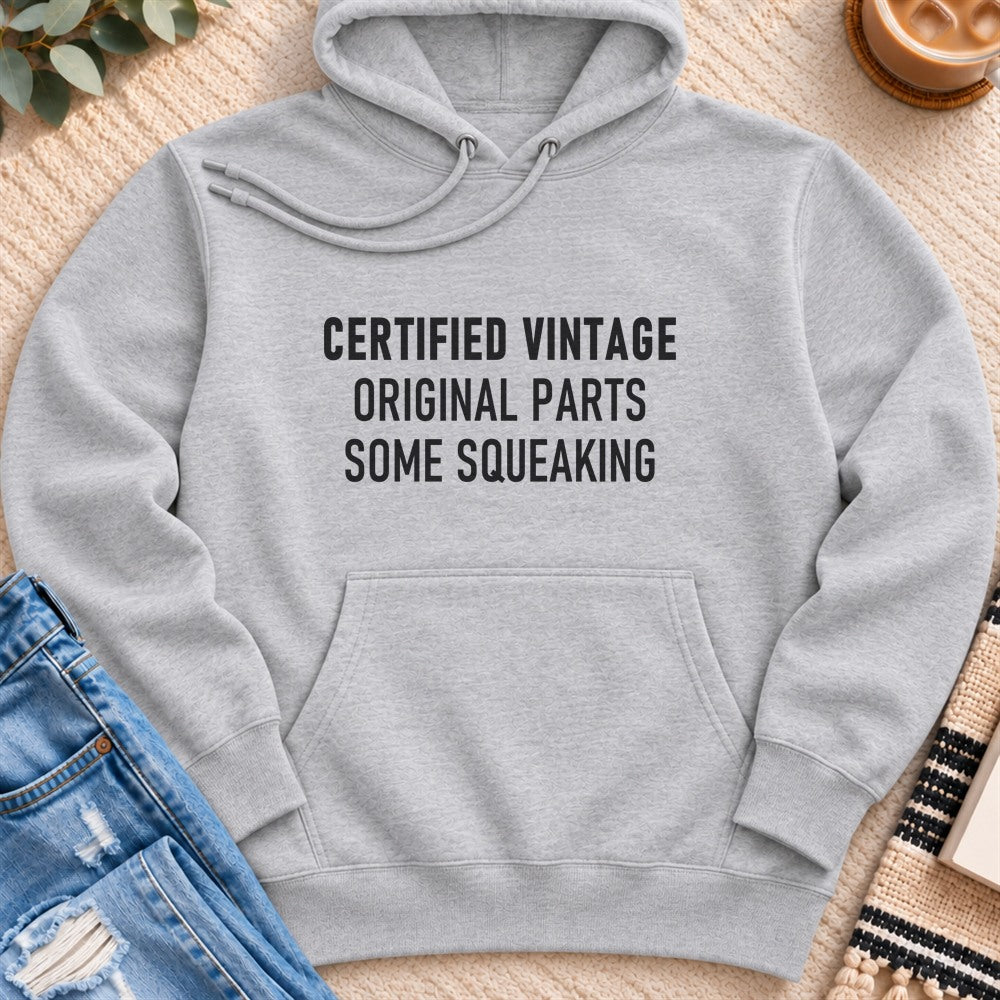Certified Vintage, Some Squeaking Premium Hoodie in Heather Grey - Quiet Chaos Co unisex mental health hoodie