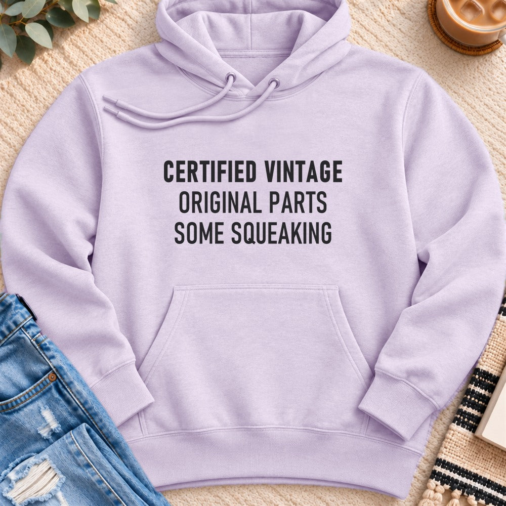 Certified Vintage, Some Squeaking Premium Hoodie in Lilac - Quiet Chaos Co unisex mental health hoodie