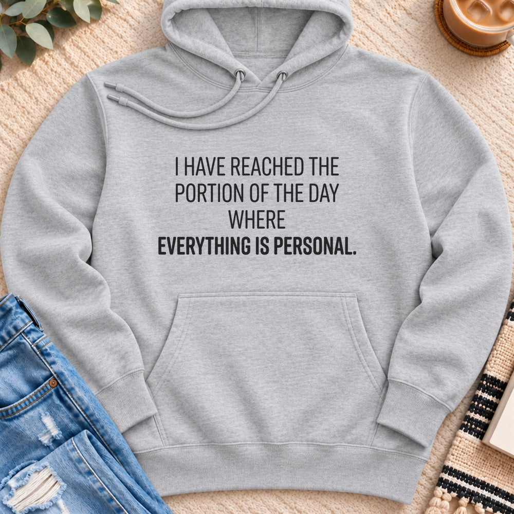 Everything Is Personal Premium Hoodie in Heather Grey - Quiet Chaos Co unisex mental health hoodie