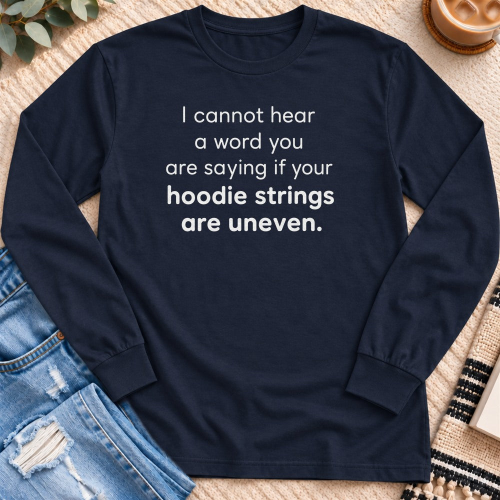I Cannot Hear a Word You are Saying Long Sleeve in Navy - Quiet Chaos Co unisex mental health long sleeve tee