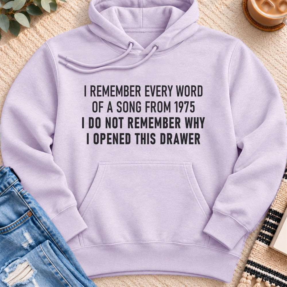 I Remember Every Word of a Song From 1975 Premium Hoodie in Lilac - Quiet Chaos Co unisex mental health hoodie