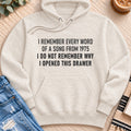 I Remember Every Word of a Song From 1975 Premium Hoodie in Oatmeal Heather - Quiet Chaos Co unisex mental health hoodie