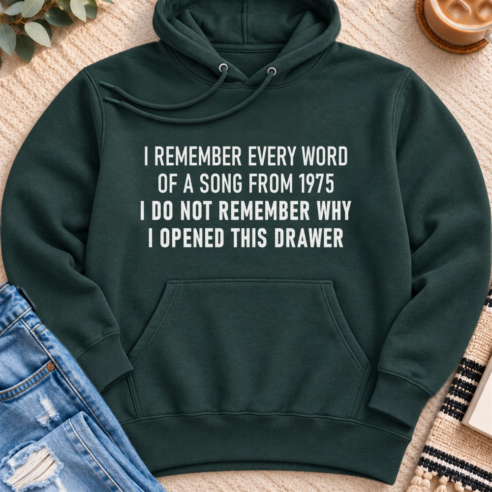 I Remember Every Word of a Song From 1975 Premium Hoodie in Sports Green - Quiet Chaos Co unisex mental health hoodie