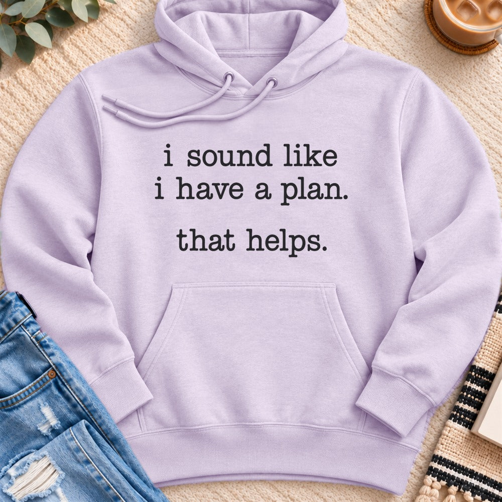 I Sound Like I Have a Plan Premium Hoodie in Lilac - Quiet Chaos Co unisex mental health hoodie