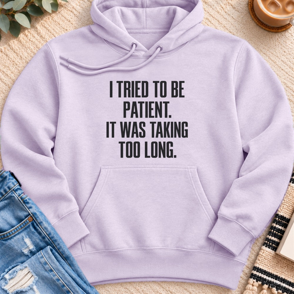 I Tried to Be Patient Premium Hoodie in Lilac - Quiet Chaos Co unisex mental health hoodie