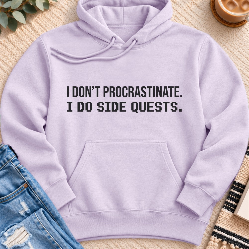 I do Side Quests Premium Hoodie in Lilac - Quiet Chaos Co unisex mental health hoodie