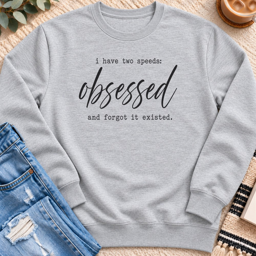 I have Two Speeds Sweatshirt in Heather Grey - Quiet Chaos Co unisex mental health sweatshirt