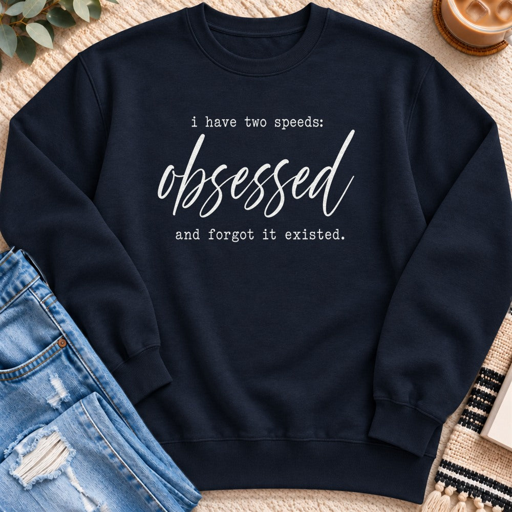 I have Two Speeds Sweatshirt in Navy - Quiet Chaos Co unisex mental health sweatshirt