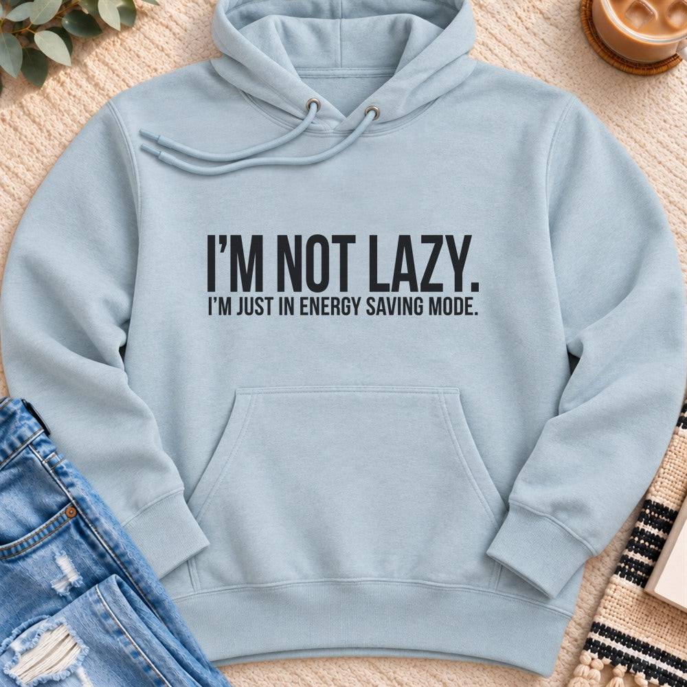 I'm in Energy Saving Mode Premium Hoodie in Blue Mist - Quiet Chaos Co unisex mental health hoodie