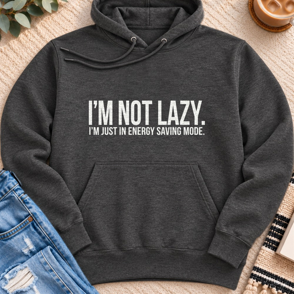 I'm in Energy Saving Mode Premium Hoodie in Charcoal Heather - Quiet Chaos Co unisex mental health hoodie