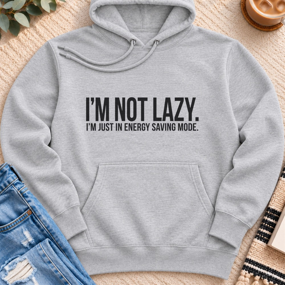 I'm in Energy Saving Mode Premium Hoodie in Heather Grey - Quiet Chaos Co unisex mental health hoodie