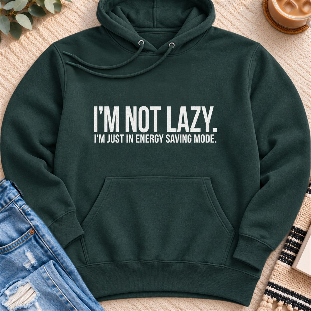 I'm in Energy Saving Mode Premium Hoodie in Sports Green - Quiet Chaos Co unisex mental health hoodie