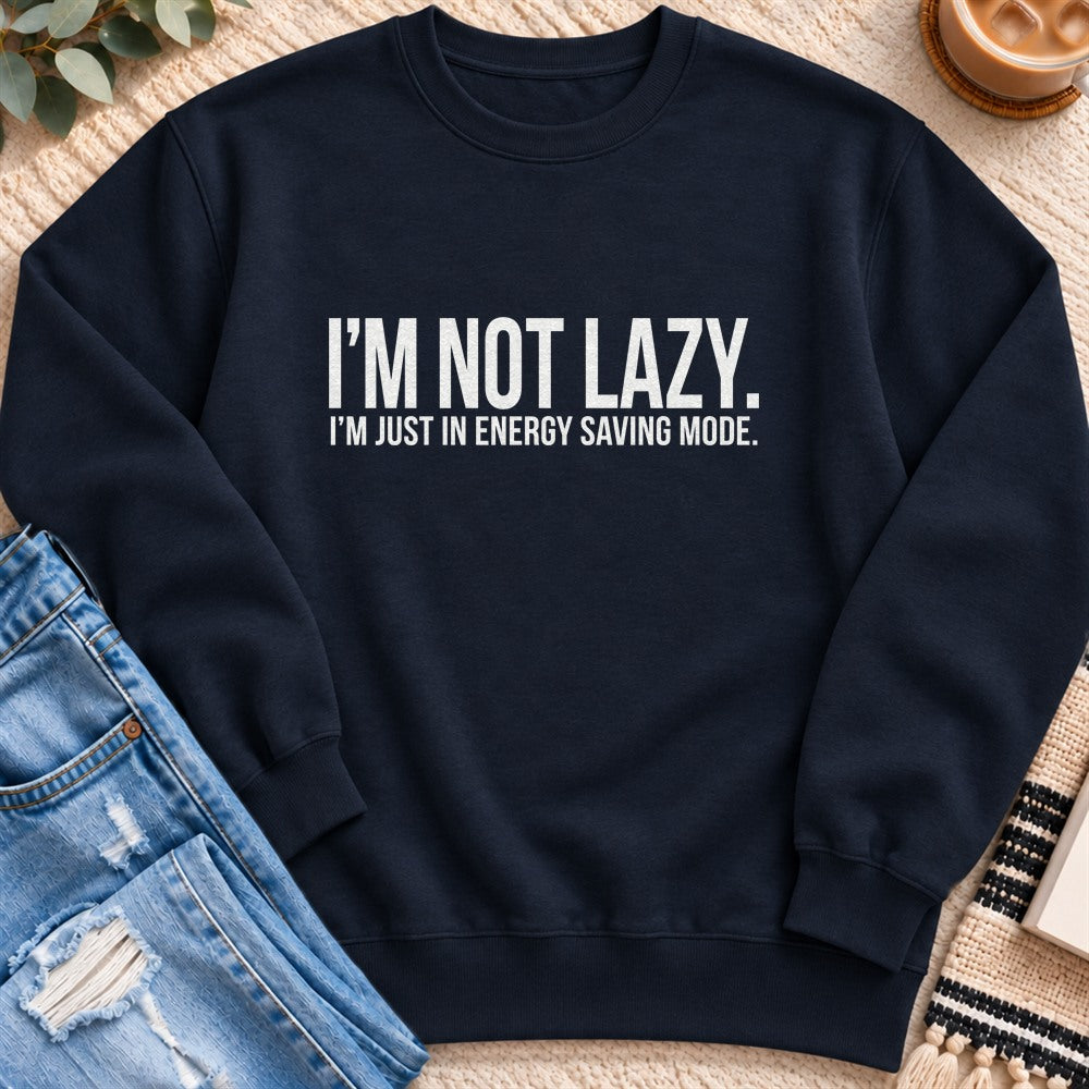 I'm in Energy Saving Mode Sweatshirt in Navy - Quiet Chaos Co unisex mental health sweatshirt