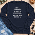 My Filing System Is the Kitchen Counter Long Sleeve in Navy - Quiet Chaos Co unisex mental health long sleeve tee