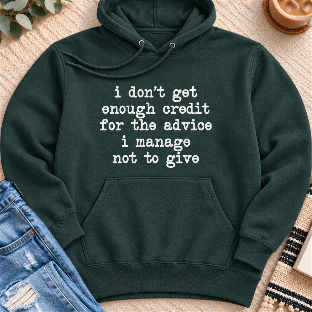 No Credit for the Advice I Don't Give Premium Hoodie in Sports Green - Quiet Chaos Co unisex mental health hoodie