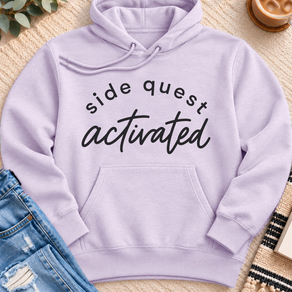 Side Quest Activated Premium Hoodie in Lilac - Quiet Chaos Co unisex mental health hoodie