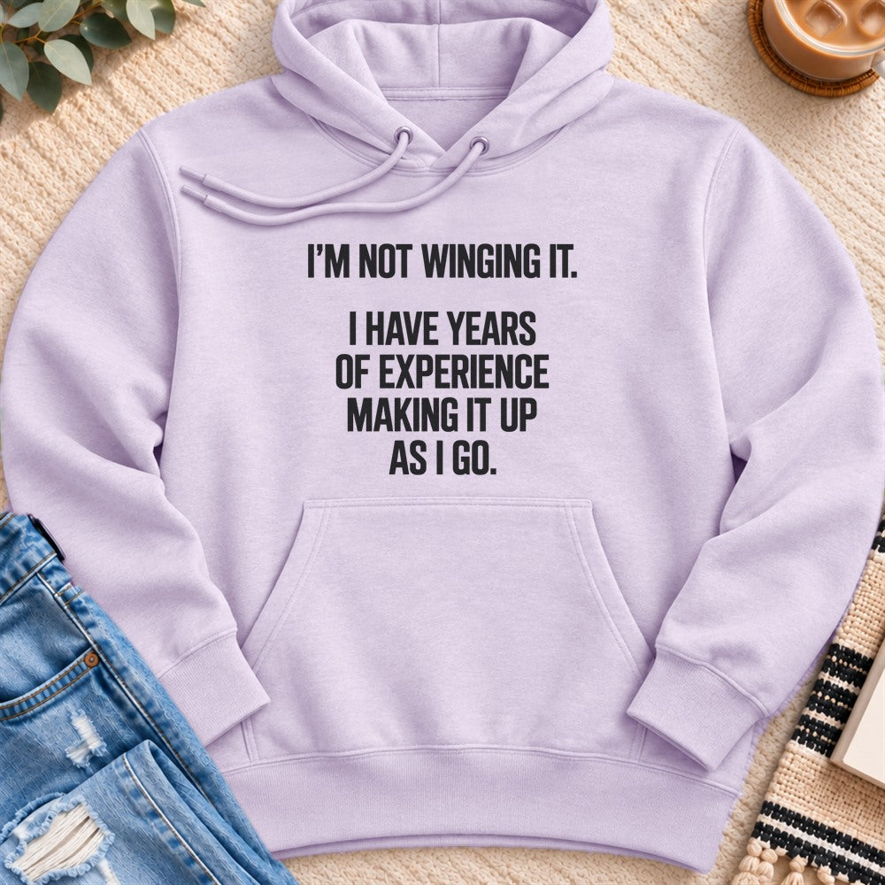 Years of Experience Making It Up Premium Hoodie in Lilac - Quiet Chaos Co unisex mental health hoodie