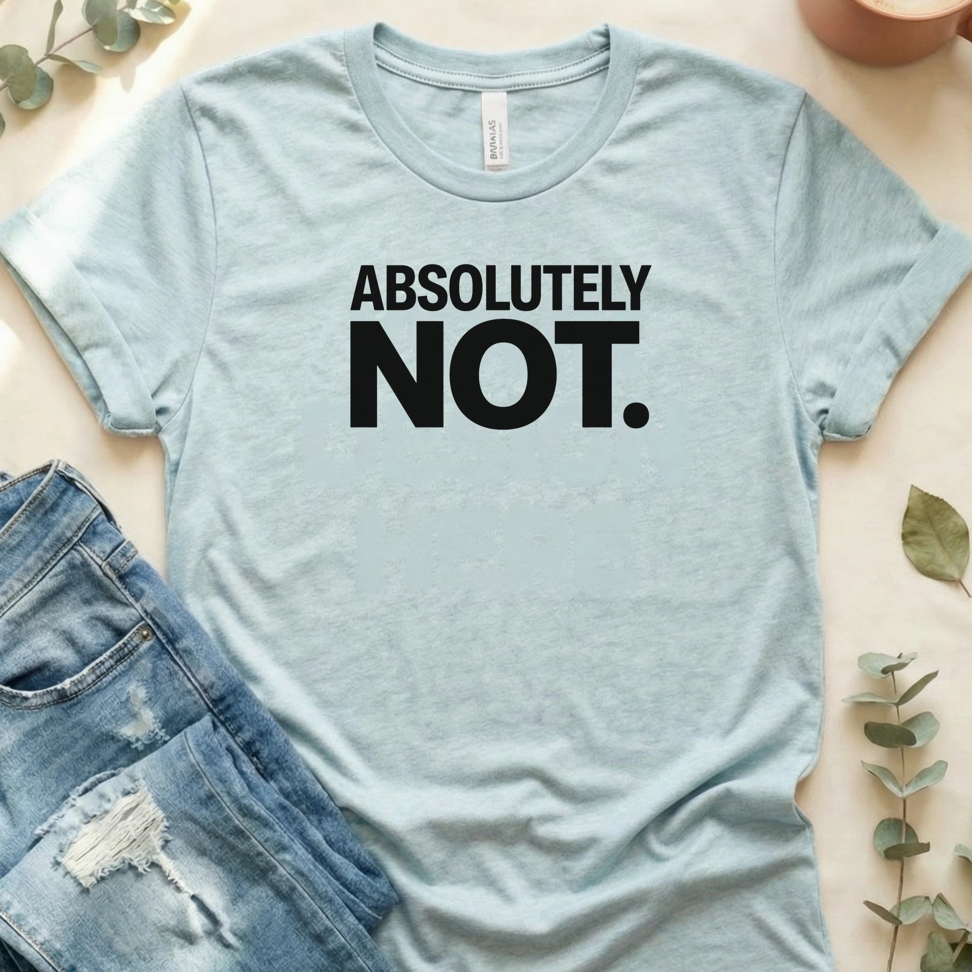 Absolutely Not T-Shirt – Heather Prism Ice Blue Bella Canvas Unisex Tee | Quiet Chaos Co