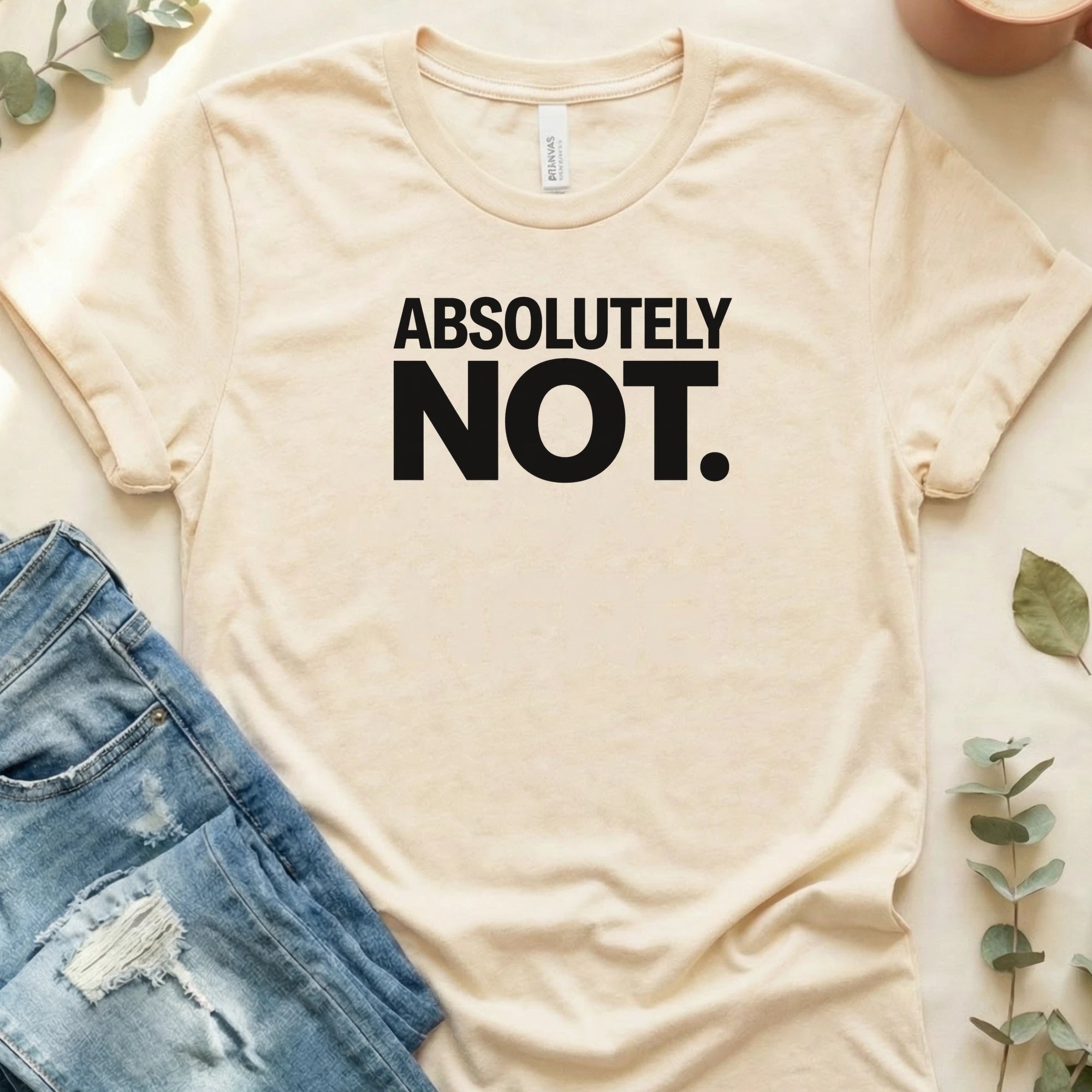 Absolutely Not T-Shirt – Soft Cream Bella Canvas Unisex Tee | Quiet Chaos Co