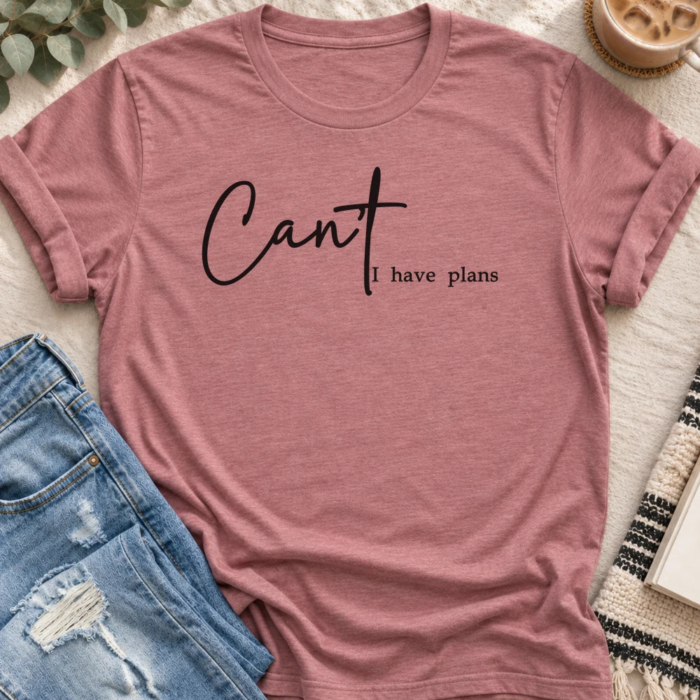 Can't, I Have Plans T-shirt in Heather Mauve - Quiet Chaos Co unisex mental health tee