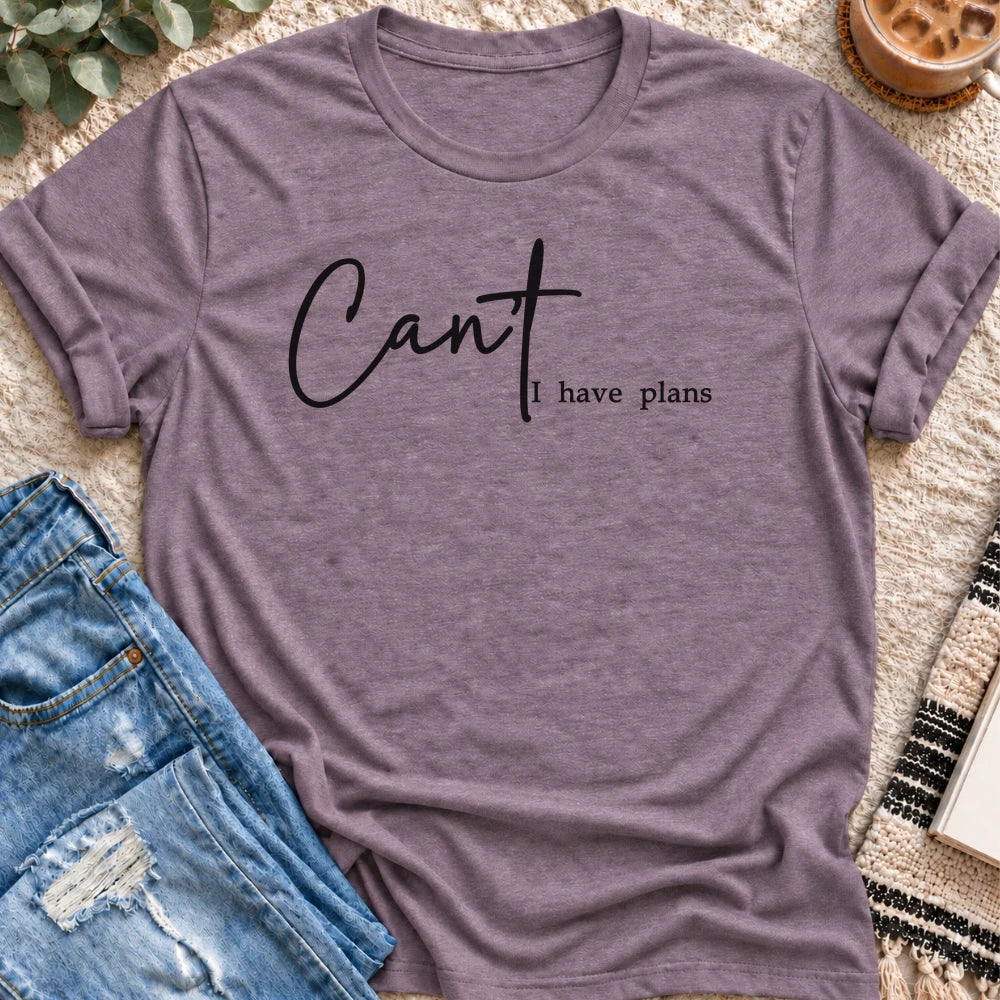 Can't, I Have Plans T-shirt in Heather Purple - Quiet Chaos Co unisex mental health tee