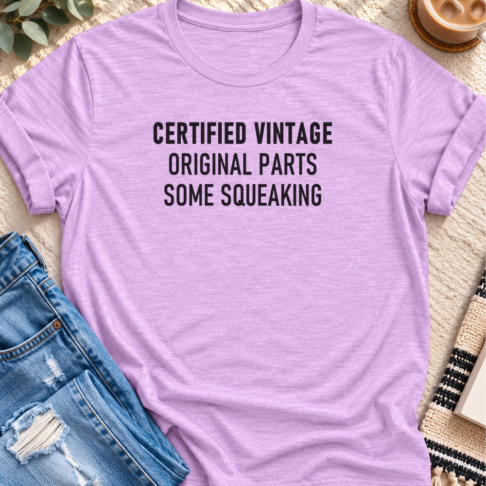 Certified Vintage, Some Squeaking T-shirt in Heather Prism Lilac - Quiet Chaos Co unisex mental health tee