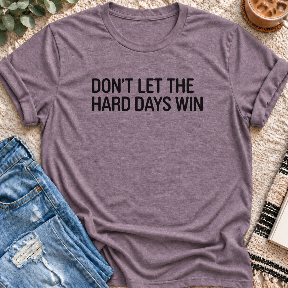 Hard Days Not Winning T-Shirt in Heather Purple - Quiet Chaos Co unisex mental health tee
