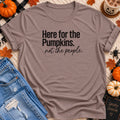 Here for the Pumpkins, Not the People T-Shirt in Pebble Brown - Quiet Chaos Co unisex mental health tee