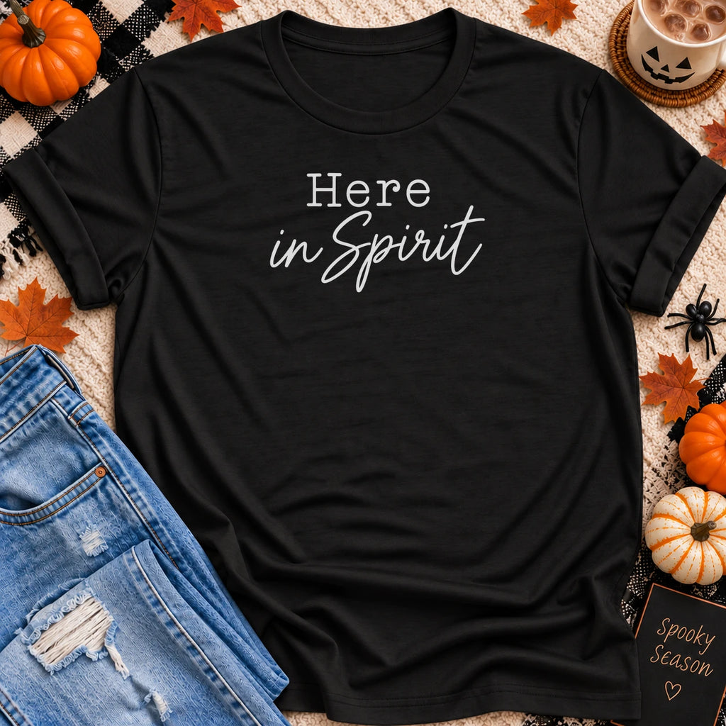 Here in Spirit T-Shirt in Black - Quiet Chaos Co unisex mental health tee