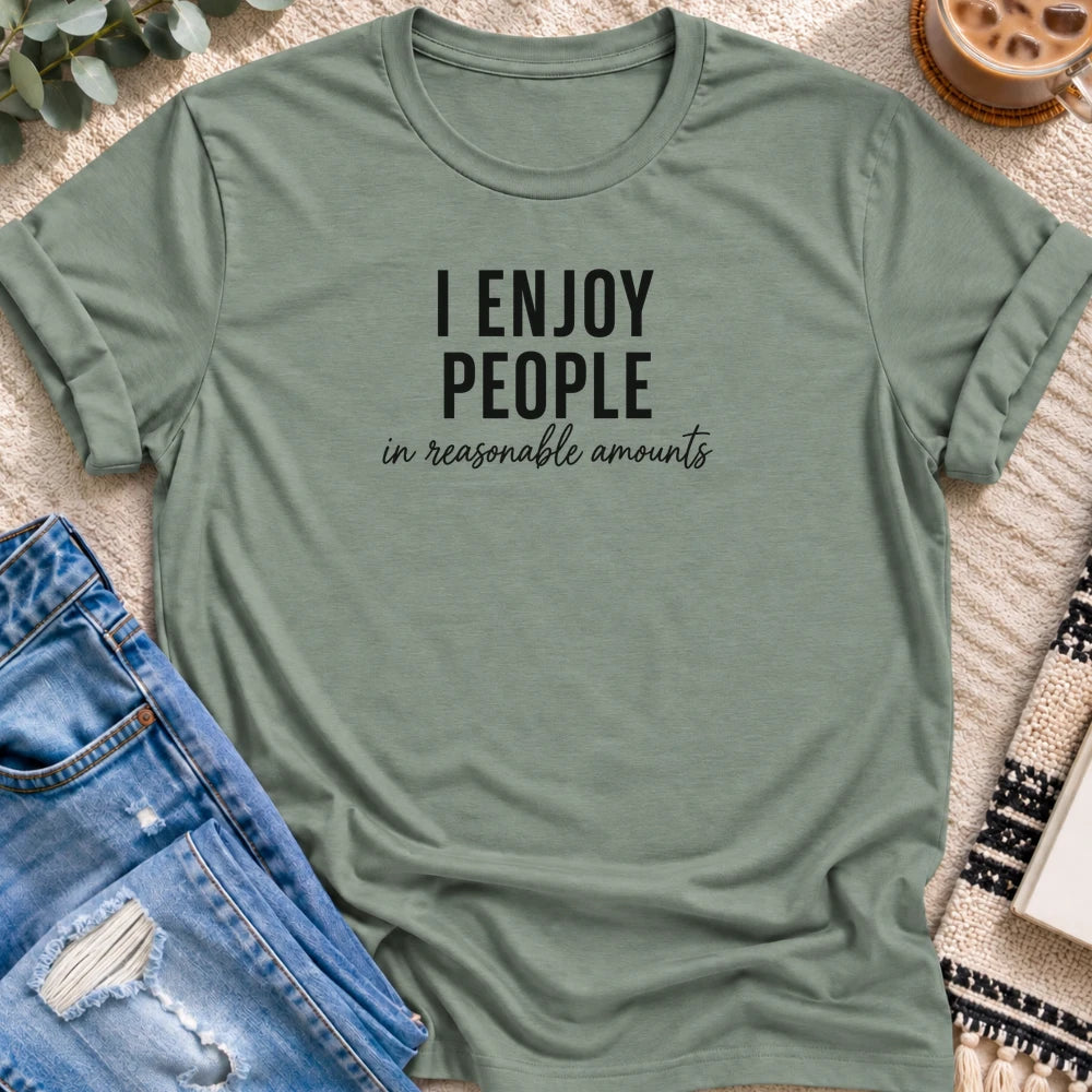 I Enjoy People in Reasonable Amounts T-shirt in Sage - Quiet Chaos Co unisex mental health tee