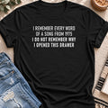 I Remember Every Word of a Song From 1975 T-shirt in Black - Quiet Chaos Co unisex mental health tee