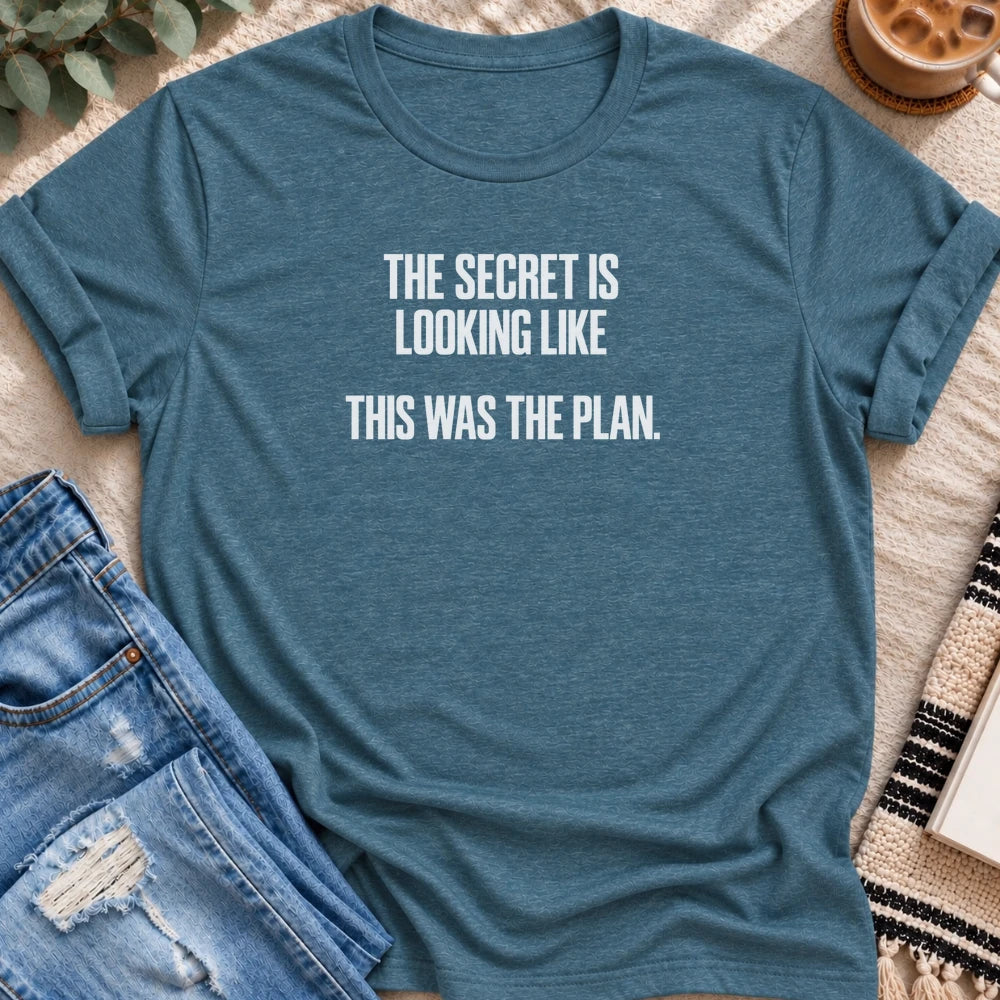 Looking Like This Was the Plan T-shirt in Heather Deep Teal - Quiet Chaos Co unisex mental health tee