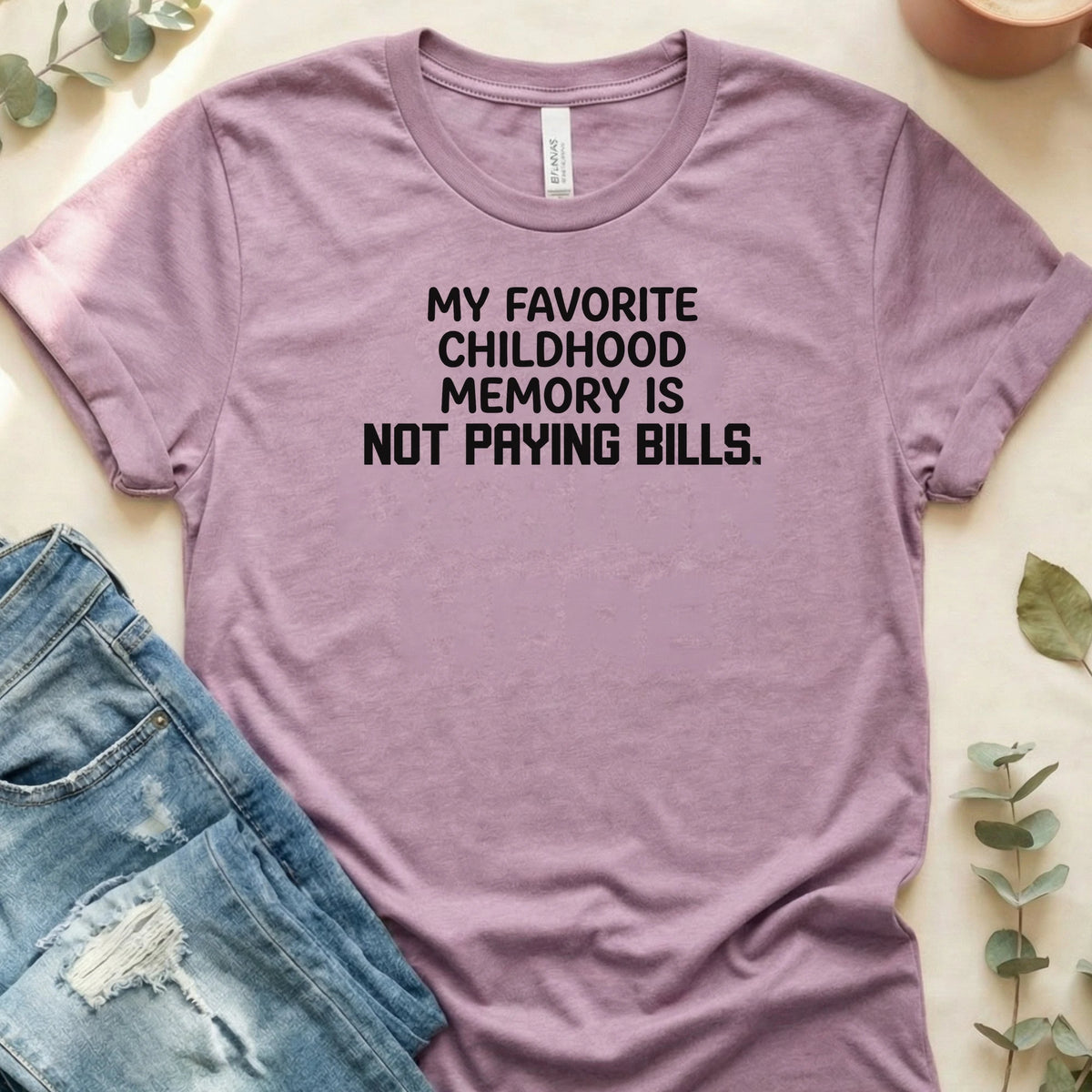 My Favorite Childhood Memory T-Shirt – Heather Prism Lilac Bella Canvas Unisex Tee | Quiet Chaos Co