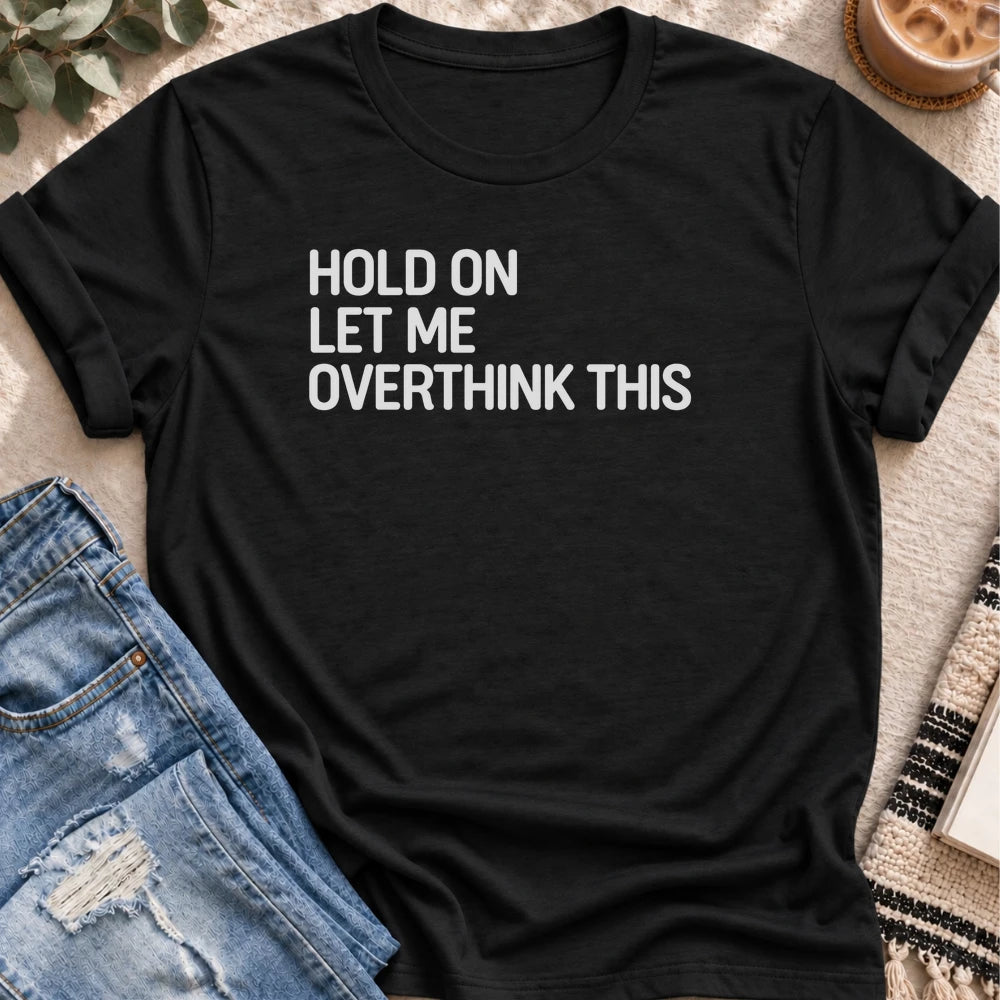 Overthinking Again T-Shirt in Black - Quiet Chaos Co unisex mental health tee